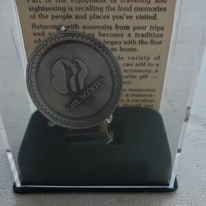 Pewter Girl Scout Collectable With Stand Vintage 1982
